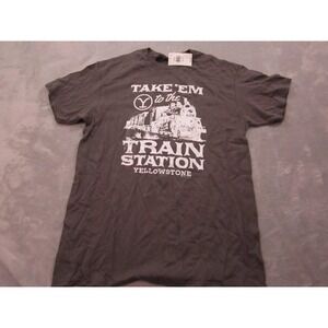 Yellowstone Shirt Mens‎ Medium Gray Take 'Em To The Train Station Graphic Tee TV